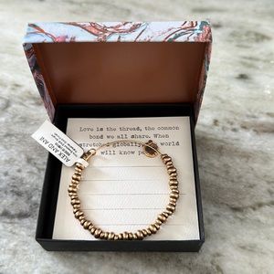 Alex and Ani Gold Nile beaded bangle bracelet
